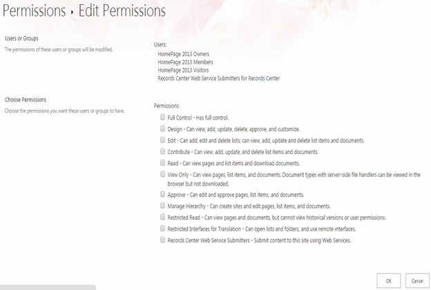 Edit User Permissions